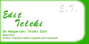 edit teleki business card